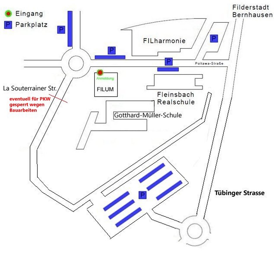 Anfahrt mit Pakrplätzen Anfahrt mit Pakrplätzen